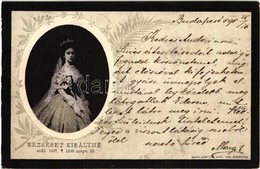 T2 1898 Erzsébet Királyné, Gyászlap. Rigler József Ede Kiadása / Sissy, Obituary Card, Art Nouveau - Zonder Classificatie