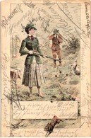 T2/T3 Rabbit-hunting Lady And Gentleman. Theo Stroefer Sport-Postkarte Ser. 195. Nr. 6. S: Th. Zasche (fl) - Non Classificati