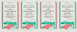 1987. 100Ft 'Nemzeti Téglajegy - Téglajegy Az új Magyar Nemzeti Színház Felépítéséhez' (7x), Sorszámkövetők (4+3) T:I- - Unclassified