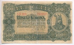 1923. 500K 'Magyar Pénzjegynyomda Rt. Budapest' Nyomdahely Jelöléssel T:III - Non Classés