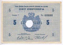 Montenegró 1914. 5P érvénytelenítve T:III
Montenegro 1914. 5 Perpera Cancelled C:F
Krause 9. - Non Classés