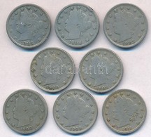 Amerikai Egyesült Államok 1886-1909. 5c Cu-Ni 'Liberty Nickel' (8x) T:2-,3 Ph., Karc
USA 1886-1909.. 5 Cents Cu-Ni 'Libe - Unclassified