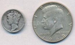 Amerikai Egyesült Államok 1938. 1d Ag + 1969. 1/2$ Ag 'Kennedy' T:2,2-
USA 1938. 1 Dime Ag + 1969. 1/2 Dollar Ag 'Kenned - Non Classés