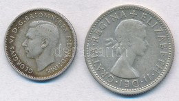 Ausztrália 1942D 6p Ag 'VI. György' + 1953. 1Sh Ag 'II. Erzsébet' T:2-
Australia 1942D 6 Pence Ag 'George VI' + 1953. 1  - Non Classés