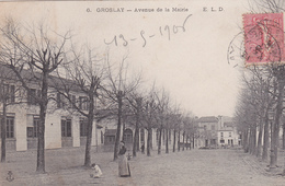 95. GROSLAY. CPA. ANIMATION AVENUE DE LA MAIRIE.  ANNÉE 1906 + TEXTE - Groslay