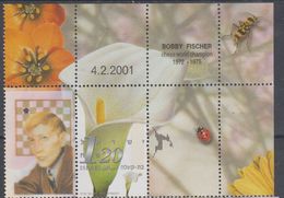 ISRAEL 2001 PERSONAL STAMP CHESS WORLD CHAMPION BOBBY FISCHER - Unclassified