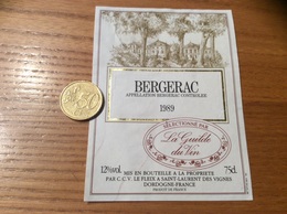 Etiquette De Vin « BERGERAC - C.C.V. LE FLEIX - SAINT-LAURENT DES VIGNES (24)» 1989 - Bergerac