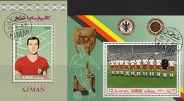 Stürmer Beckenbauer 1968 Adschman Blocks 61+84 O 6€ Nationalteam Deutschland Blocs Football Ms Soccer Sheets Bf VAE - Used Stamps