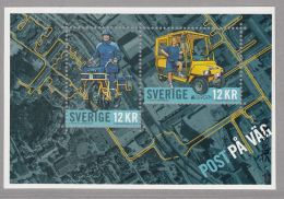 Sweden 2013 MNH Souvenir Sheet Of 2 12k Mail Delivery Bicycle, Van EUROPA - Ungebraucht