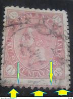 Errors ROMANIA 1890 King Carol I, Romania , Printed With Imperforated On Side ,  Without Line Frame - Plaatfouten En Curiosa