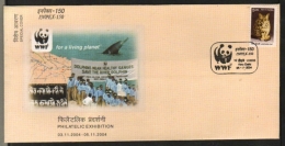 India  2004   WWF  Save Dolphins  Cat Stamp  Special Cover  #  07845   D  Inde  Indien - Lettres & Documents