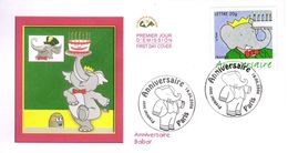 FRANCE 3927 FDC 1er Jour Babar Elephant Elefant Gateau Bougie - Bandes Dessinées