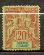 G COMORE 20c Brique Vert  1897  N° 7 (FAUX FOURNIER) - Nuevos