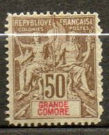 G COMORE  50c  Bistre   1900-02  N° 19 (faux Fournier) - Ongebruikt