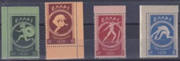 Grèce 1er Jeux Balkaniques 1939 Série Complète Bord De Feuille Y&T N° 446 / 49 MNH ** Cote 22 € Depart à 50 % - Unused Stamps