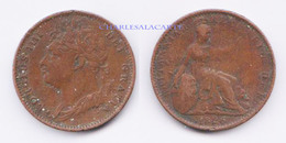 GREAT BRITAIN 1826  GEORGE IV  FARTHING  TYPE 1 COPPER  GOOD/VERY GOOD CONDITION - Sonstige & Ohne Zuordnung