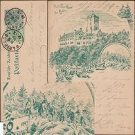 Allemagne 1893. Entier Postal Timbré Sur Commande. Montée Au Moyen D'ânes Au Château De Wartburg, Eisenach - Esel