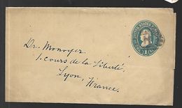 Etats - Unis  Entier Postal  Enveloppe  Timbrée  Vers Lyon - ...-1900