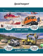 Sierra Leone 2018, Speial Transport, Elicopters, Trucks, 4val In BF - Autres Modes De Transport