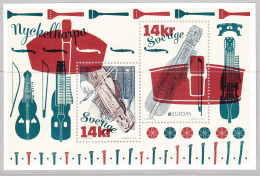 Sweden 2014 MNH Souvenir Sheet Of 2 14k Nyckelharpa Musical Instruments EUROPA - Neufs