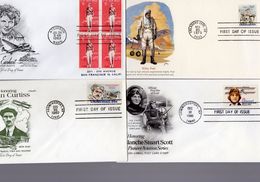 Pioneers Of Aviation  -  Lot Of 4  FDCs  -  1e Jour D'Emission  - 4 X FDC - Airplanes