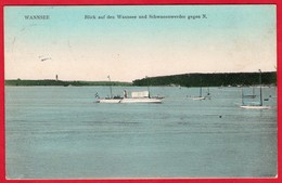 -- WANNSEE - BLICK AUF DEN WANNSEE UND SCHWANENWERDER GEGEN  N. -- - Wannsee