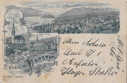 GRUSS AUS HORGEN → Alte Mehrbildkarte Anno 1898 - Horgen