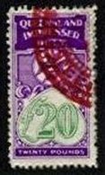 QUEENSLAND, Impressed Duty, B&H 253, Used, F/VF, Cat. £ 50 - Steuermarken