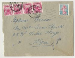 Lettre De 1962 De Montrouge Pour Alger - Affranchie à 20 Cts Et Taxée à 20 Cts Par 4 Taxes N°90 - 1960-.... Storia Postale