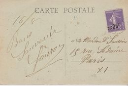 Type SEMEUSE Fond Plein . 25 C S/ 35 C. Violet S/ Cpa ( 58 ) LA ROCHEMILLAY Route Au Pied Du Bouvray - 1877-1920: Période Semi Moderne