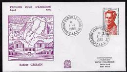 TAAF 1988, 2nd Death Anniversary Of Robert Gessain, Explorer, FDC - Explorateurs & Célébrités Polaires