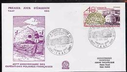 TAAF 1988, 40th Anniversary Of French Polar Expeditions, FDC - Programas De Investigación