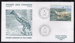 TAAF 1989, Diving, FDC - Tauchen