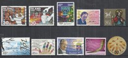 TEN AT A TIME - ICELAND - LOT OF 10 DIFFERENT COMMEMORATIVE  10 - USED OBLITERE GESTEMPELT USADO - Colecciones & Series