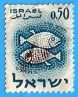 Israel. 1961. Scott # 201. Piscis. Zodiac - Used Stamps (with Tabs)