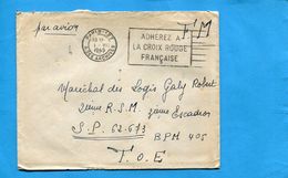 Marcophilie- Guerre-Indochine-lettre F M-Françe Cad Paris 127-1948+flamme + Rouge> SP 62373 T O E-bpm 405 - Vietnamkrieg/Indochinakrieg