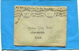 Marcophilie- Guerre-Indochine-lettre F M-Narbonne +flamme -1948+> SP 62373 T O E-réexp CIAB 50724 - Guerra D'Indocina/Vietnam