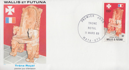 Enveloppe  FDC   1er   Jour     WALLIS  Et  FUTUNA     Trône  Royal    1989 - FDC