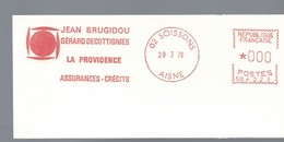 EMA METER STAMP FREISTEMPEL FRANCE LA PROVIDENCE JEAN BRUGIDOU SOISSONS SPECIMEN 000 1975 - Specimen