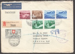 1953  Lettre Aérienne Recommandée Pour L'Angleterre Série Compléte  Zum 61-65 + 62, 65 - Brieven En Documenten