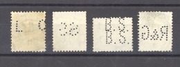 06827  -  Suisse  - Perforés  :  4 Perfins  Dont Rare - Perfins