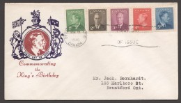 1949  King George VI With «Postes-Postage» Set Of 5 On Single FDC Sc 284-8 - ....-1951