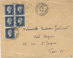 1945- Enveloppe De Gournay En Bray ( S. Mar. ) Affr. Bloc De 5  Marianne N°684 - 1921-1960: Modern Period