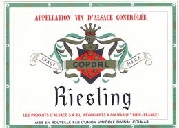 1 Etiquette Ancienne De VIN - RIESLING - LES PRODUITS D'ALSACE A COLMAR COPDAL - Riesling