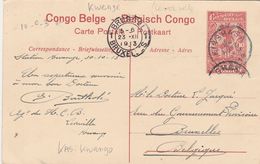 Congo Belge Entier Postal Illustré Pour La Belgique 1913 - Storia Postale