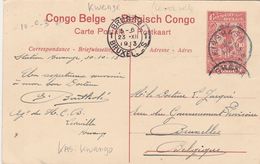 Congo Belge Entier Postal Illustré Pour La Belgique 1913 - Cartas & Documentos