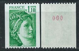 [19] Variété : N° 2062 Sabine De Gandon Roulette Numéro 000 + Normal ** - Unused Stamps