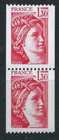 [19] Variété : N° 2063 Sabine De Gandon Roulette Piquage Très Déplacé Tenant à Normal ** - Unused Stamps