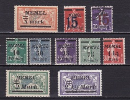 Memel N°31(*), 38*,40,47*,54*,65*,66*,68*,69*,71* - Unused Stamps