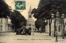 91 MONTGERON - L'Eglise Et  La Place De Rottembourg - Animée - Montgeron